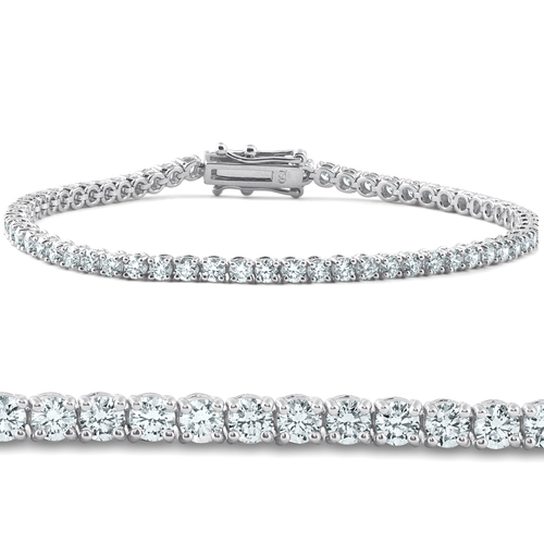 4ct Diamond Tennis Bracelet 14K White Gold 7" (G-H, I2-I3)