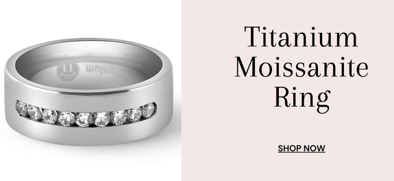 Titanium Moissanite Wedding Band